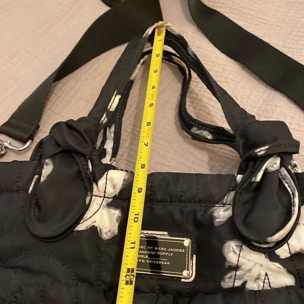 Marc by Marc Jacobs Pretty Nylon Painted Flower Diaper Bag Black - White…